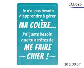 PLAQUE METAL 20X30CM*