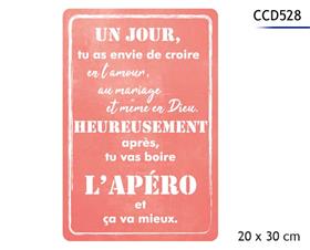 PLAQUE METAL 20X30CM*