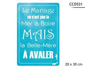 PLAQUE METAL 20X30CM*