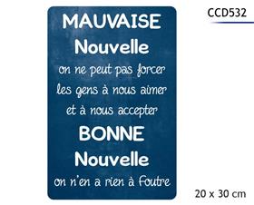 PLAQUE METAL 20X30CM*