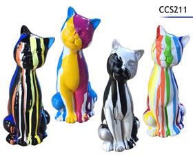 CHAT POLYRESINE 27X13X11CM