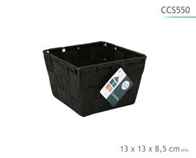 CORBEILLE NOIR 13X13X8.5C
