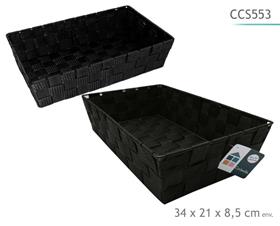 CORBEILLE NOIR 34X21X8.5CM*