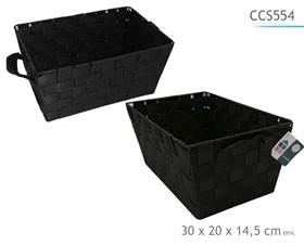 CORBEILLE NOIR 30X20X14.5*