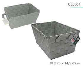 CORBEILLE GRIS 30X20X14.5