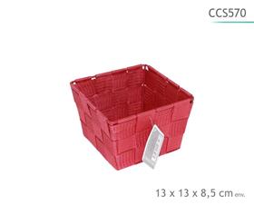 CORBEILLE ROUGE 13X13X8.5CM