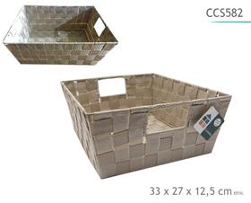 CORBEILLE TAUPE 33X27X12.5