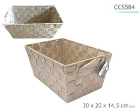 CORBEILLE TAUPE 30X20X14.5