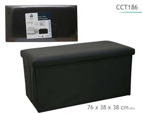 POUF DOUBLE PLIABLE PU NOIR