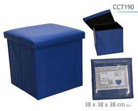 POUF PLIABLE PU BLEU