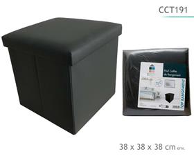 POUF PLIABLE PU NOIR