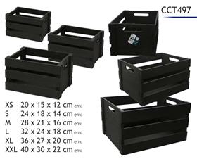 CAISSES BOIS X6 40 A 20CM NOIR