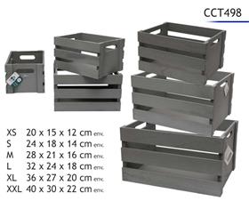 CAISSES BOIS X6 40 A 20CM GRIS