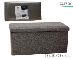 POUF DOUBLE PLIABLE POLY GRIS