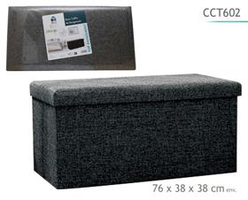POUF DOUBLE PLIABLE POLY GRIS
