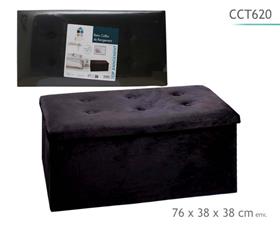 POUF DOUBLE PLIABL VELOUR NOIR