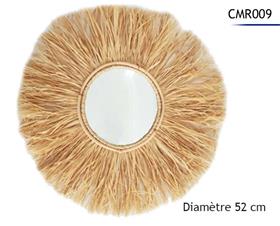 MIROIR RAFFIA D52CM