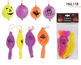BALLONS X4  HALLOWEEN D21CM*