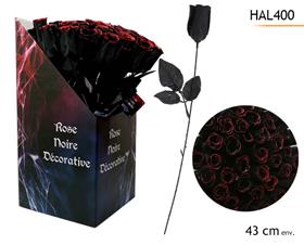 ROSE NOIRE PAILLETTES 43CM*