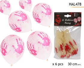 BALLONS SANG X 6PCES 30CM