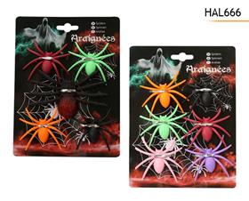 ARAIGNEES X5  COLOREES 6CM