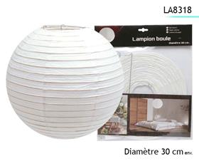 LAMPION BOULE BLANCHE D30CM
