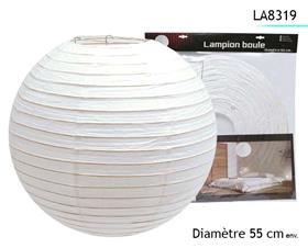 LAMPION BOULE BLANCHE D55CM