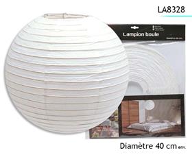 LAMPION BOULE BLANCHE D40CM