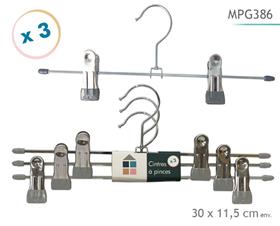CINTRES PINCES MET/PVC X3 30CM