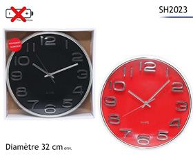 HORLOGE RONDE EFFET 3D D32CM
